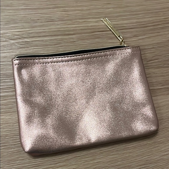 Lancome Pink Cosmetic Bag Shimmering Design Zipper Closure - Picture 1 of 5